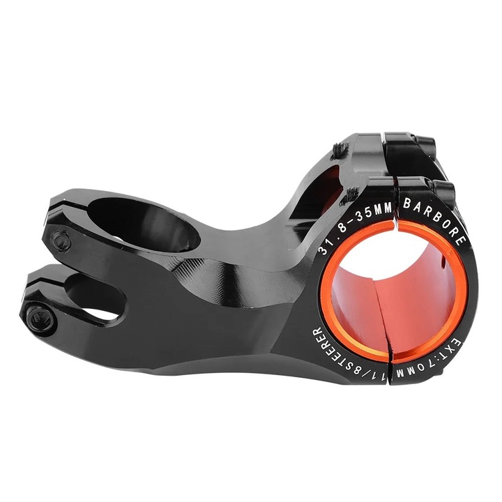 Pipa bicicleta aluminiu, unghi -17, negru, 28.6x31.8x35mm