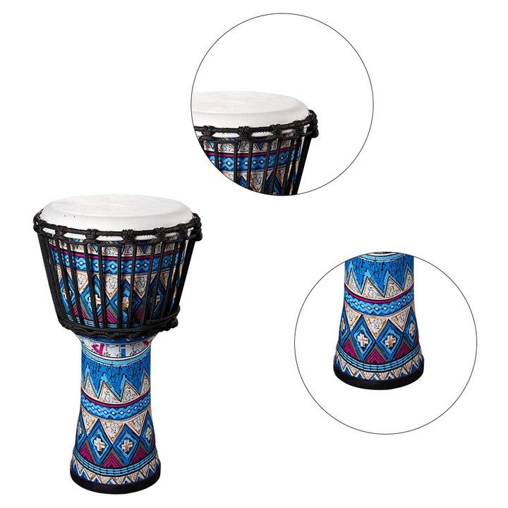 Toba africana, 8 inch, piele de capra, ABS, multicolor, 38x19.5x19.5cm