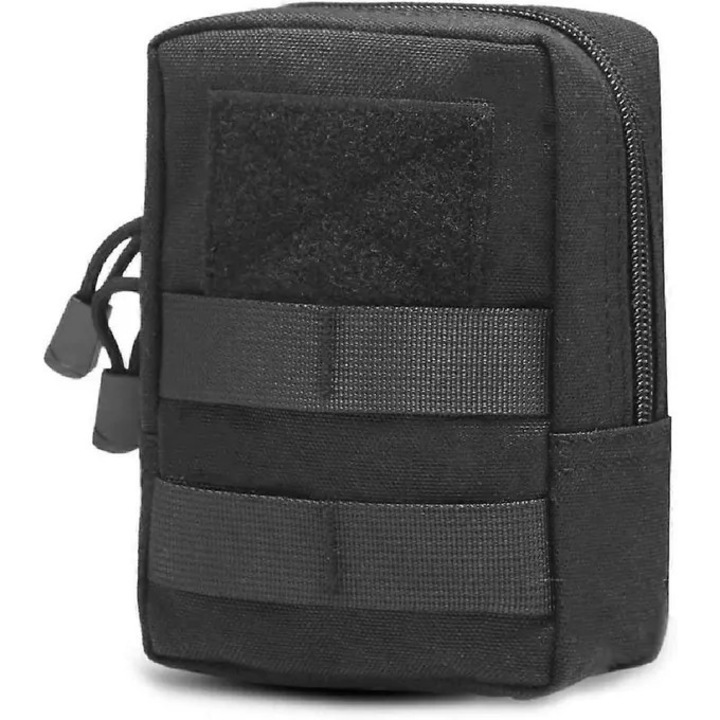 Molle taktikai övtáska, fekete, 1000D nylon, 20x12cm