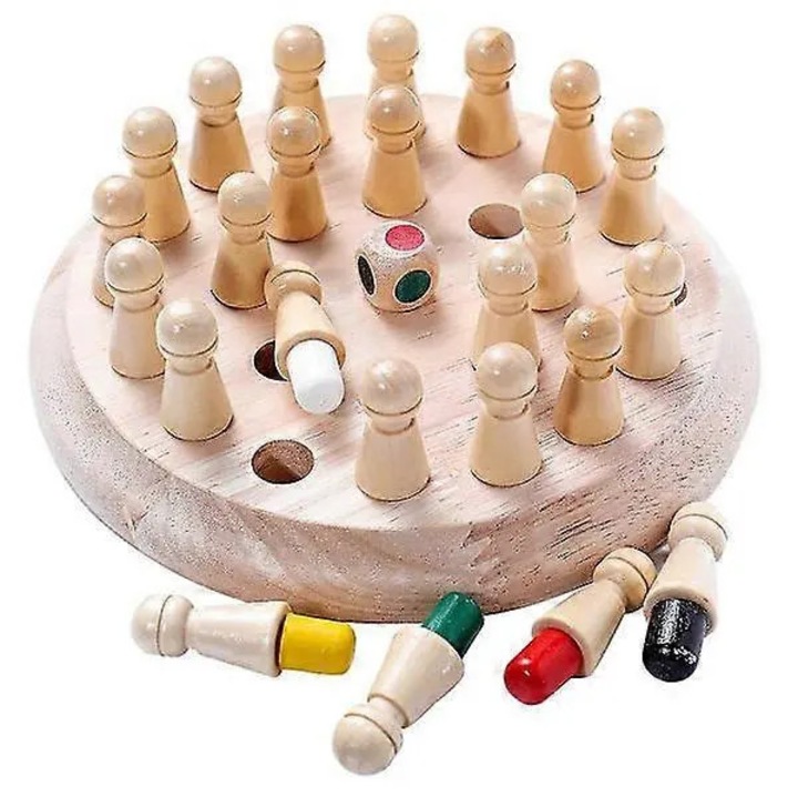 Joc de memorie din lemn, puzzle educativ, multicolor, unisex, 3+ ani