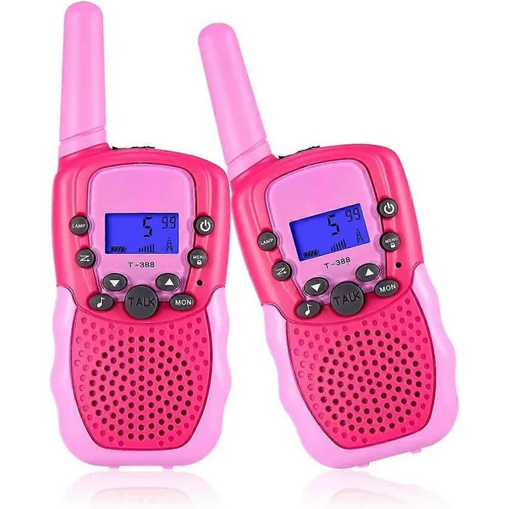 Детски уоки-токита, 22 канала, двупосочни, LCD фенерче, 4.8 км, черни, 90гр
