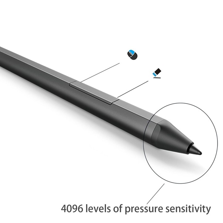 Stylus tableta, 4096 niveluri presiune, gri, 14x1cm