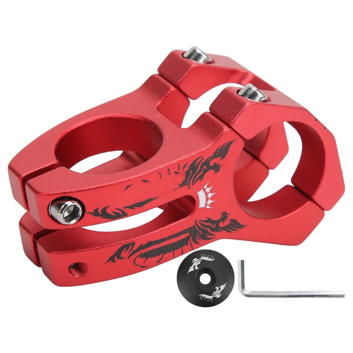 Pipa ghidon aluminiu usor 31.8mm rosu 10x5cm