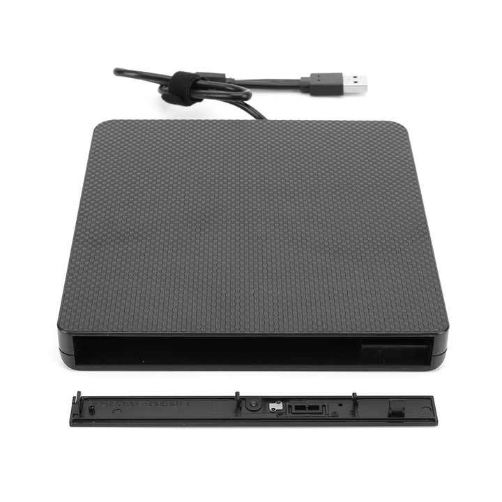 Carcasa externa DVD USB 3.0 Type-C negru 14.1x14.7x1.8cm