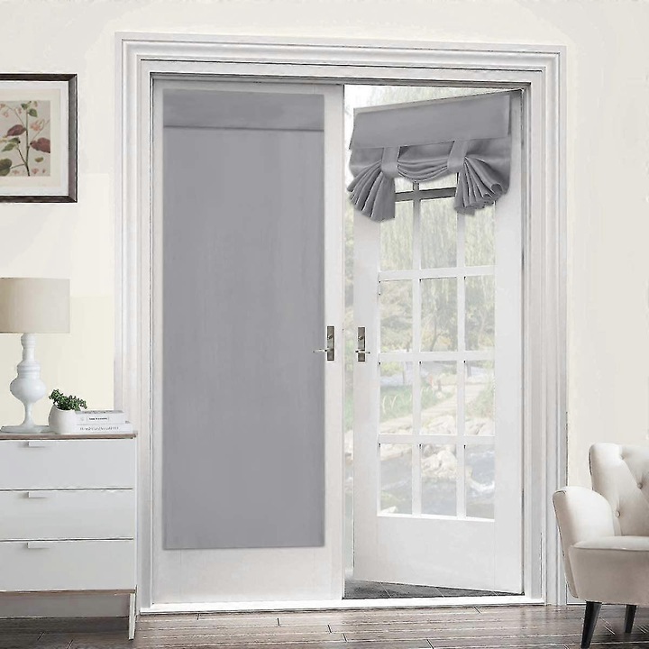 1 db függönypanel szett, 26x68 hüvelyk, fekete, poliészter, hőszigetelő, blackout