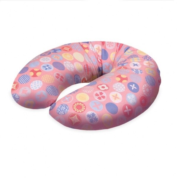 Perna pentru alaptat cu microparticule Mini Circles Pink
