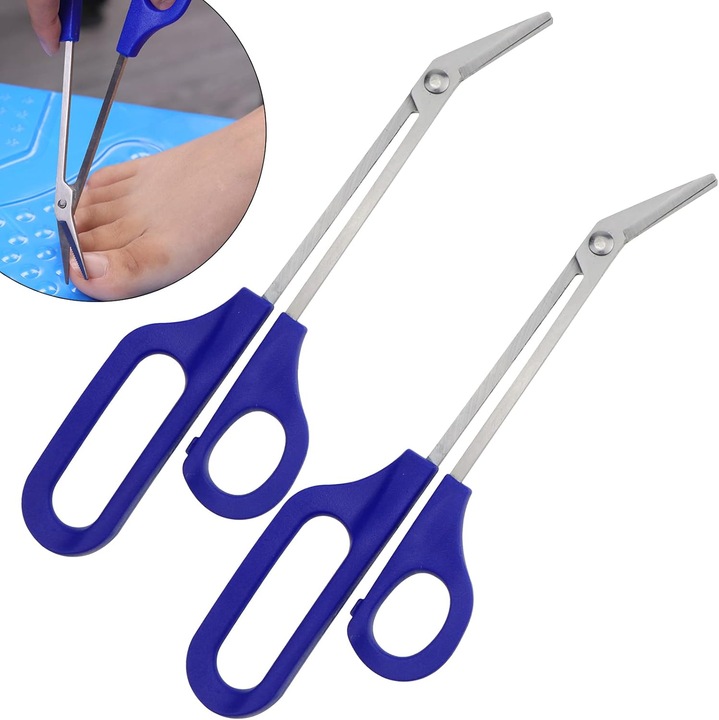 2 db pedikűr olló készlet, hosszú nyél, rozsdamentes acél, 45 fokos szög, 15cm