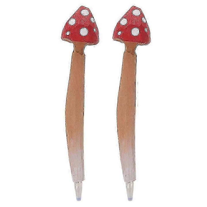 2 db piros fa gomba toll készlet 17x3.5x3.5cm