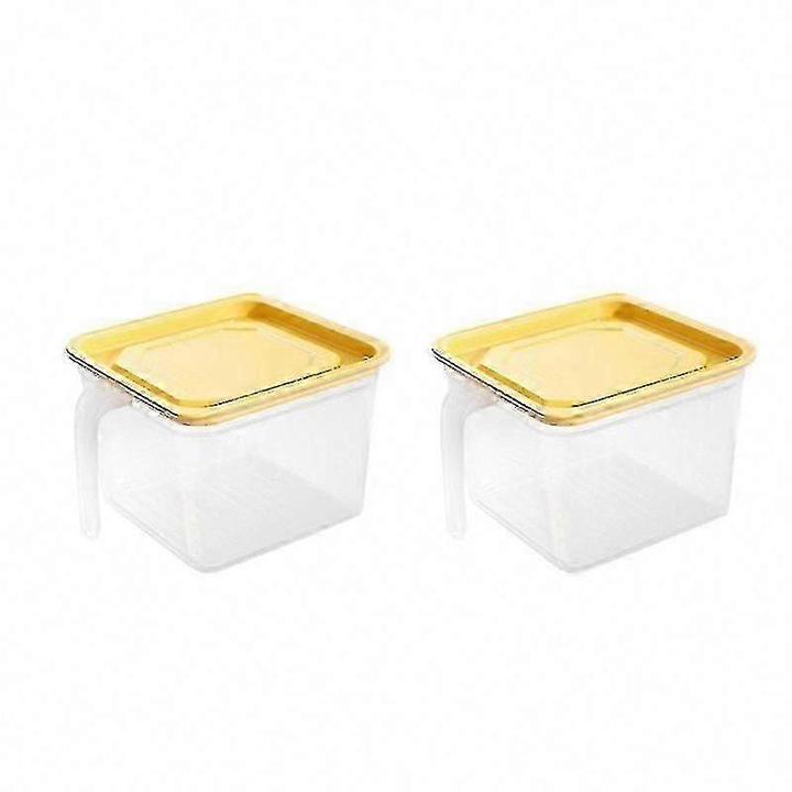 Sárga műanyag tárolódobozok 15x15x10.5cm, 2 db-os szett