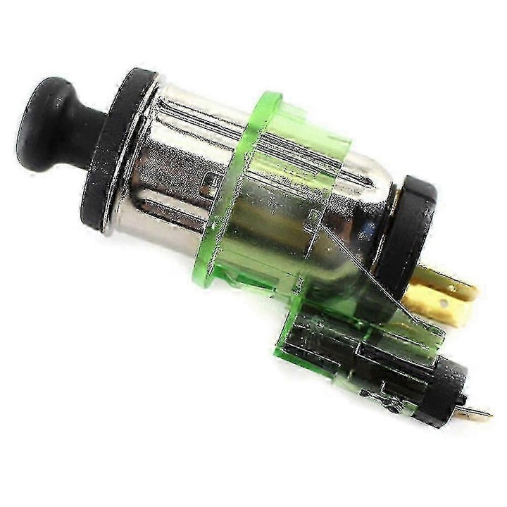 Autós szivargyújtó aljzat 12V, ABS fém, fekete, 87x40x33mm, 1 db-os készlet