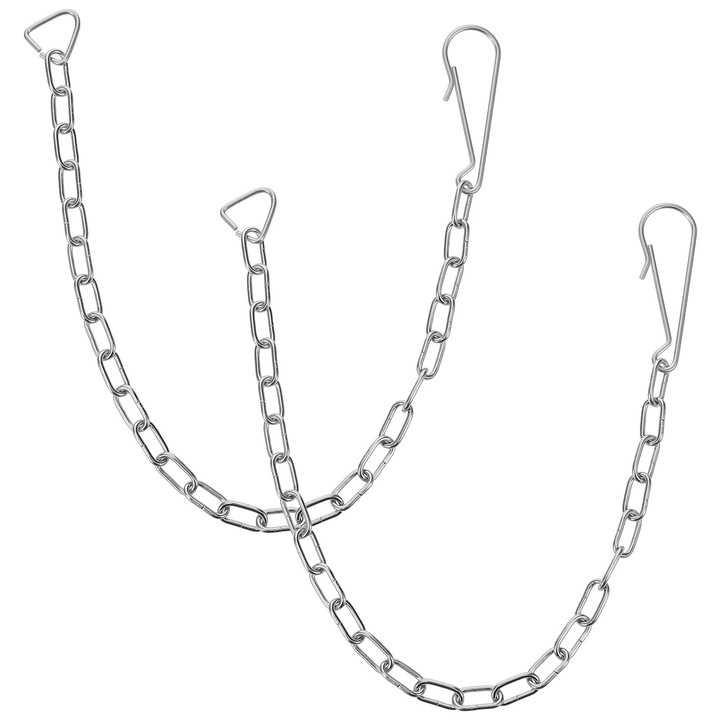 Set 2 lanturi inox pentru clapeta vas WC, universal, argintiu, 24.6x1.2x0.1cm