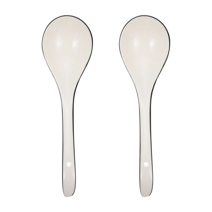 Linguri supa ceramice, set 2 buc, alb, 21.5x7x3.5cm