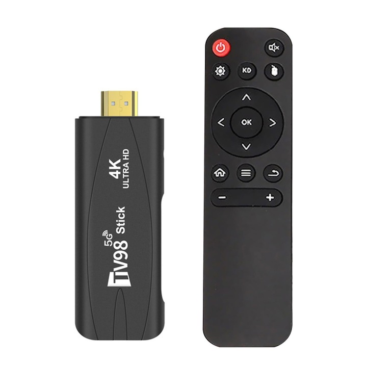 TV Box, 4K, 1G RAM 8G ROM, fekete, 9.5x3.4x1.25cm