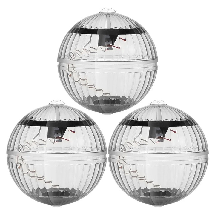 Set 3 lumini plutitoare solare pentru piscina, schimbare culori, impermeabile, 10x10x10cm