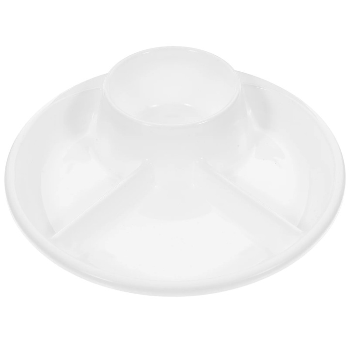 Farfurie divizata pentru portii, alb, 21x21x4.5cm