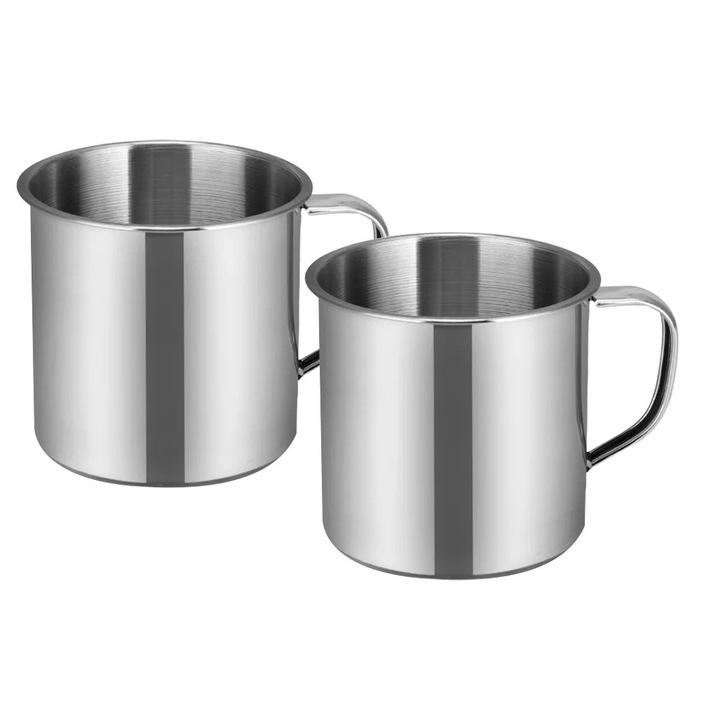 Set 2 cani apa inox copii 100ml argintiu 6.5x5.5x5.5cm