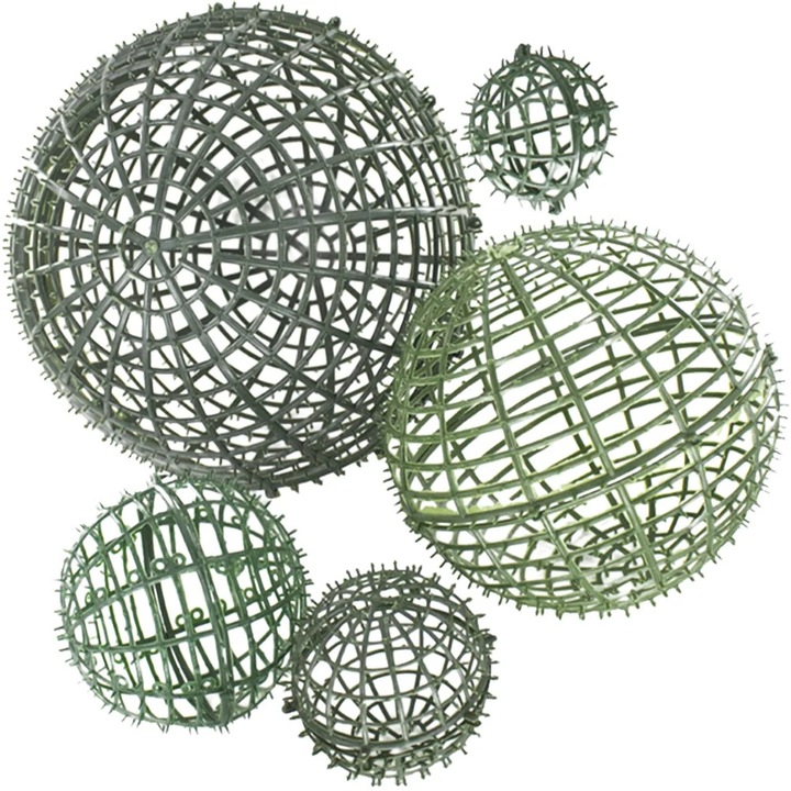 Suport plante artificiale set 5 bucati plastic verde 25x25x25cm