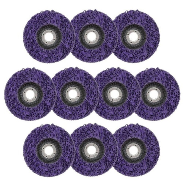 Disc abraziv pentru indepartare rugina, set 10 buc, 10x1.6cm, violet