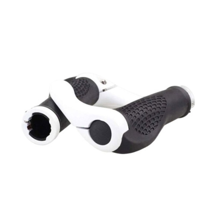 Mansoane bicicleta, aluminiu si cauciuc, ergonomic, antiderapant, 13.5cm, multicolor