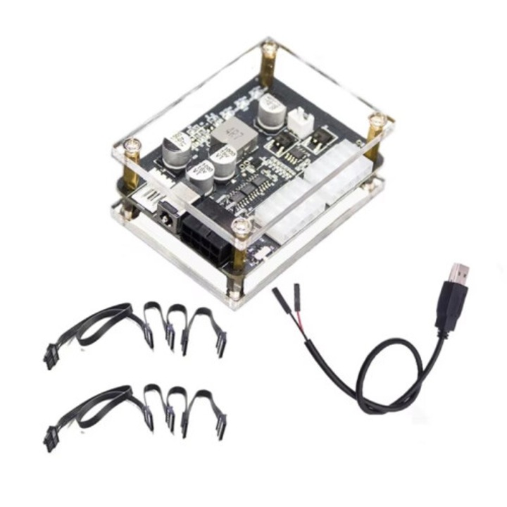 Külső tápegység 200W, fekete, 12V, PC merevlemezhez