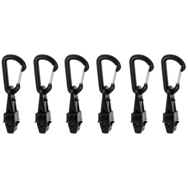 Set 6 cleme pentru manusi box, carabinier metalic, plastic si aliaj, antiderapant