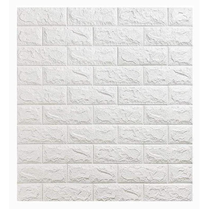 3D öntapadós tapéta, fehér panelek, könnyen felhelyezhető, 3D, 60x60cm