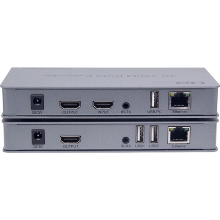 Extender HDMI RJ45 4K USB KVM audio IR 120m