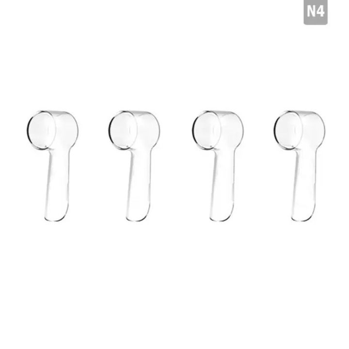 Set 4 capace transparente pentru periute electrice, ABS, 4x3cm