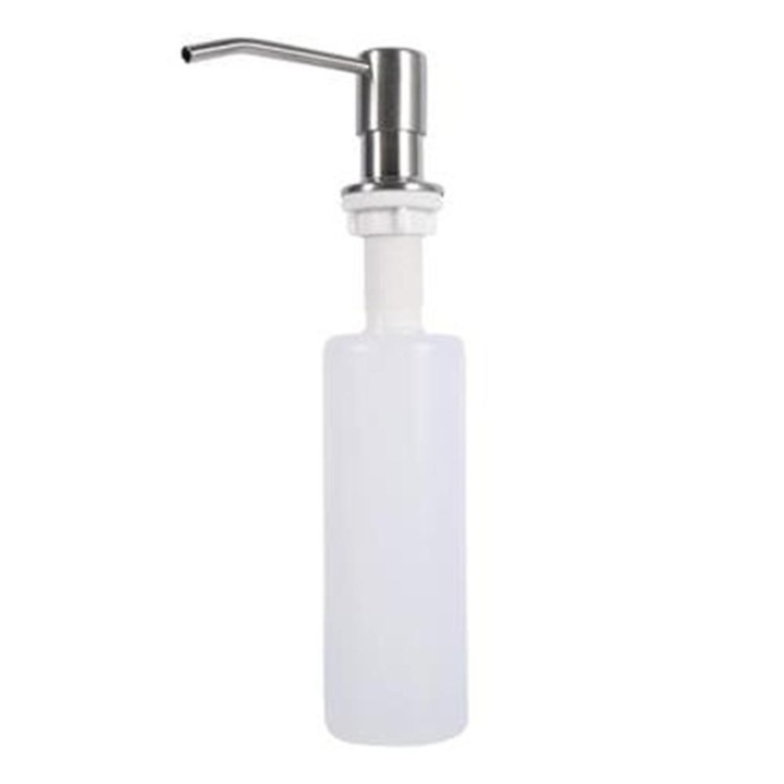 Szappanadagoló szálcsiszolt rozsdamentes acél 304, 500ml űrtartalom, átlátszó