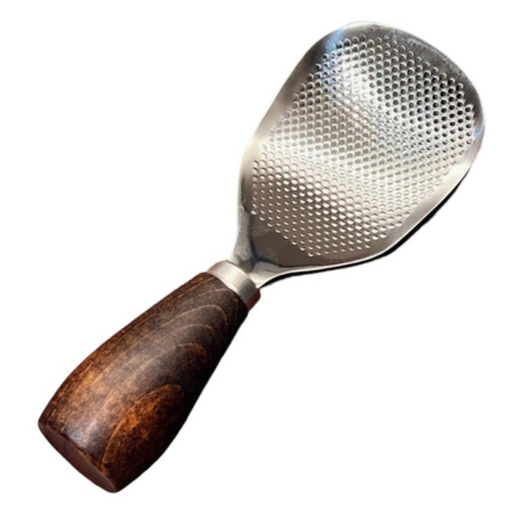 Spatula orez inox 304, capacitate medie, rezistenta la caldura, manere lemn