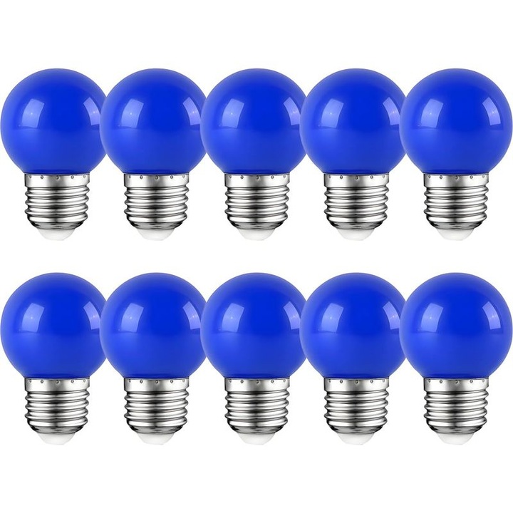 Bec LED E27 3W 280lm kék készlet 10 db
