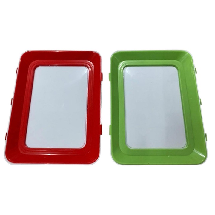 Élelmiszertároló tálca, 30x22x3cm, PP, 2 darabos szett, átlátszó