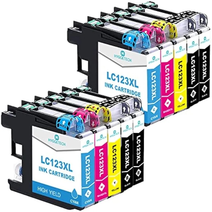 10 db kompatibilis Brother LC123/LC123XL tintapatron készlet, többszínű, 4x fekete XL / 2x cián XL / 2x magenta XL / 2x sárga XL