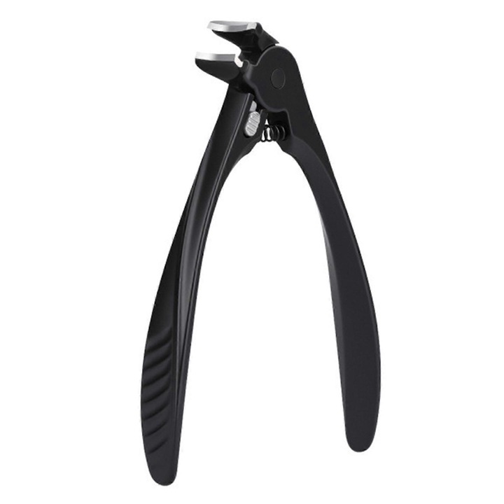 Ergonomikus körömcsipesz vastag körmökhöz, rozsdamentes acél, fekete, 10.5x6.5cm
