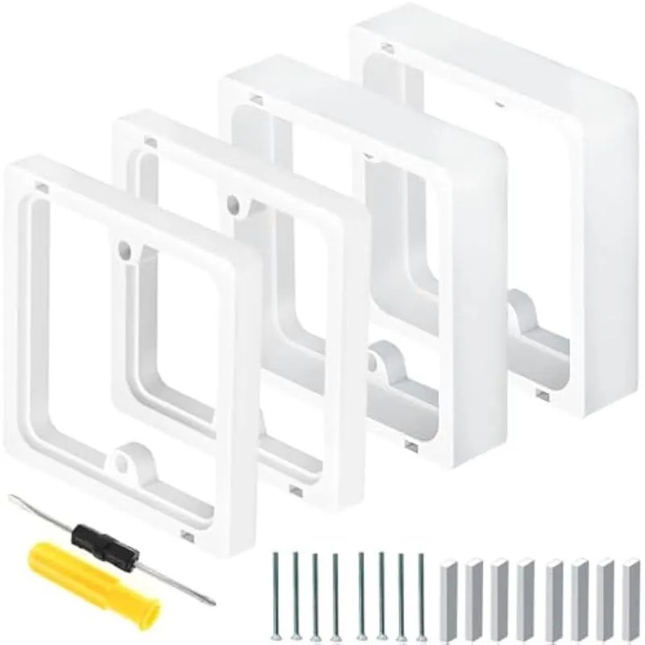 Set distantiere pentru prize si intrerupatoare, 2cm si 1cm, alb, 10x20mm