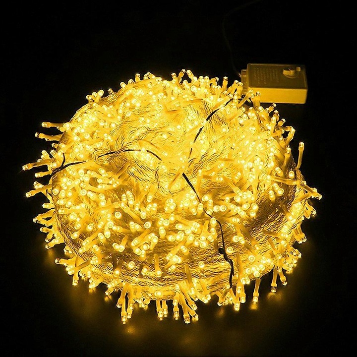LED Fényfüzér 100m 600 LED meleg fehér fény vízálló