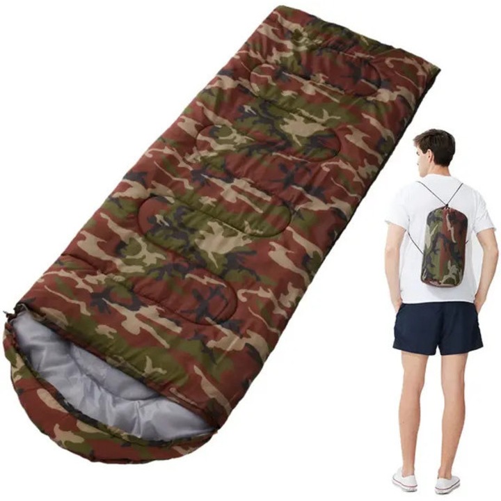 Kemping hálózsák 210x75cm, 850g szigetelés, poliészter, könnyű, uniszex