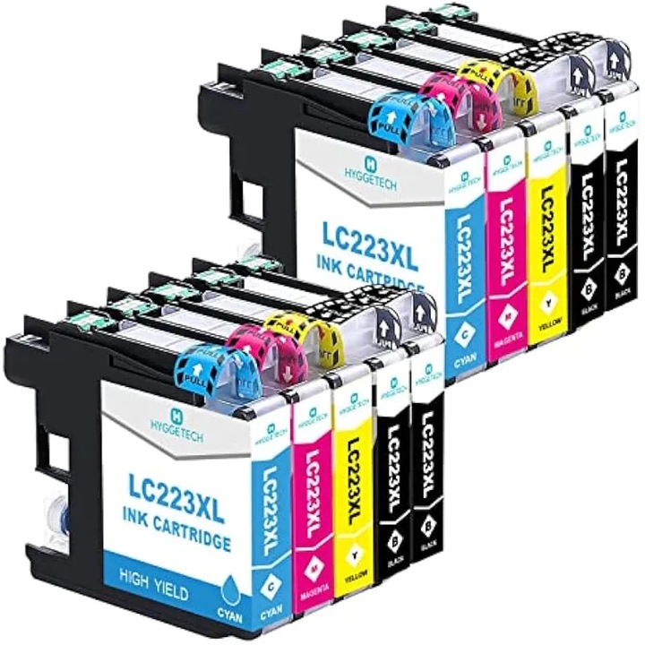 10 db tintapatron készlet Brother LC223XL kompatibilis, 4 x fekete (XL), 2 x cián (XL), 2 x magenta (XL), 2 x sárga (XL)