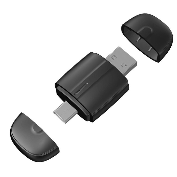 Vezeték nélküli Carplays auto kompakt adapter fekete 50x25.5x13.8mm 2 az 1-ben szett
