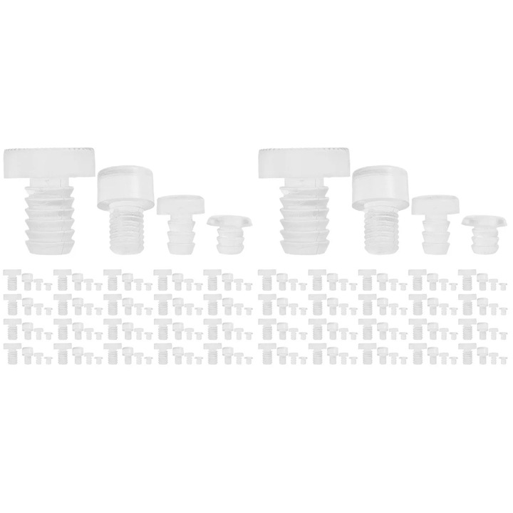 Set 400 bucati tampoane transparente din PVC pentru mobilier, 4 dimensiuni, 0.80x0.80x0.72cm-1.90x1.62x1.62cm