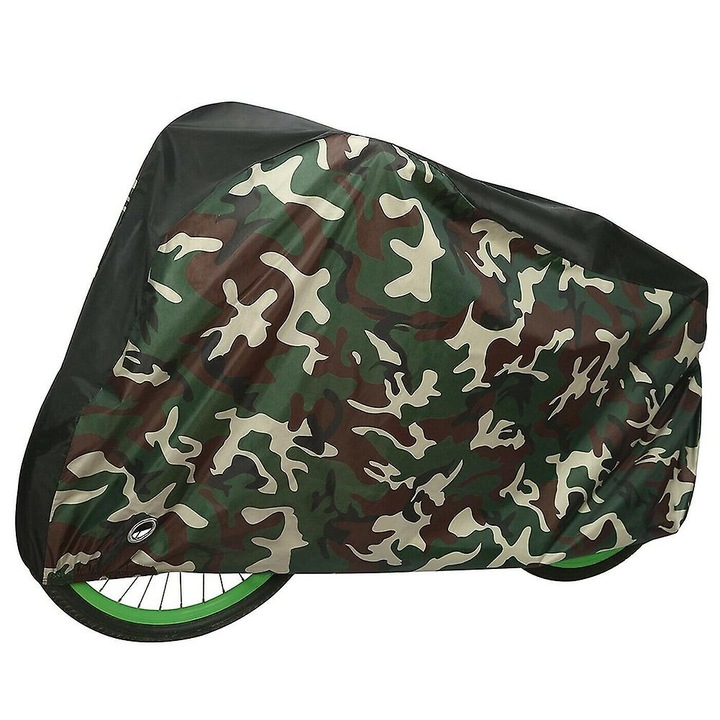 Vízálló, strapabíró kerékpárvédő huzat, army zöld, 78.7x43.3x27.5 cm