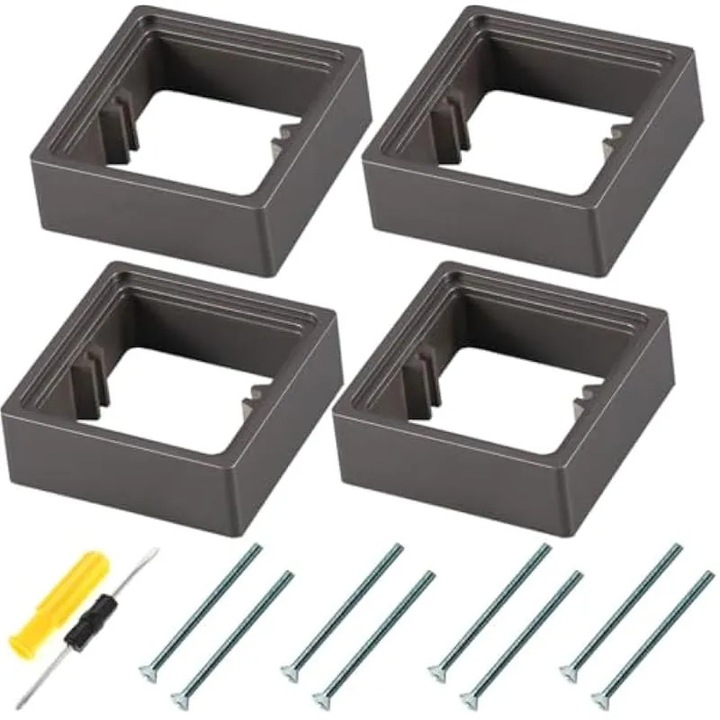 Set 4 distantiere prize 30mm, suruburi 50mm, alb, 30x30mm