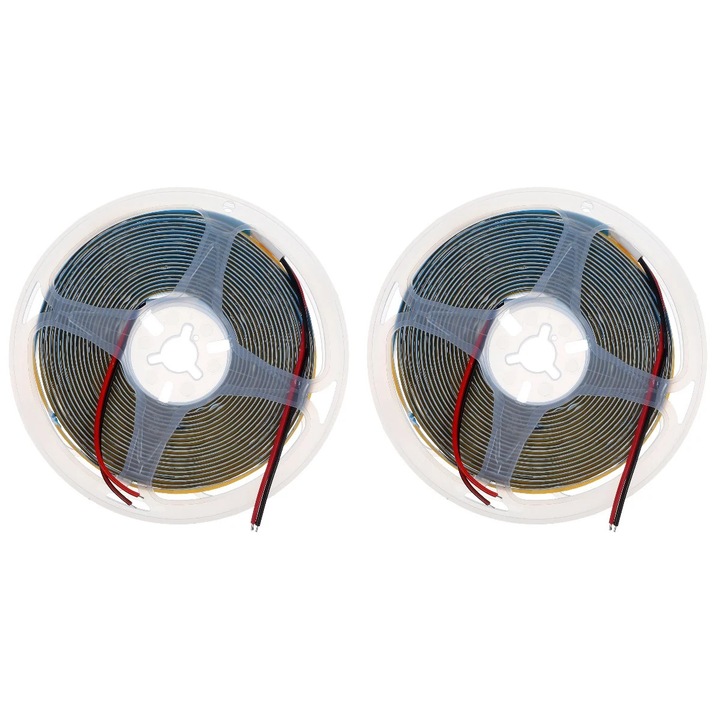 Banda LED flexibila 2 buc, COB, alb cald, 500x0.8x0.2cm