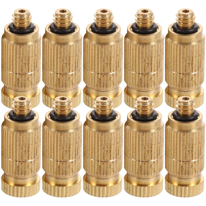 Set 10 duze atomizare alama, pulverizare fina, 2.3x0.9x0.9cm, auriu