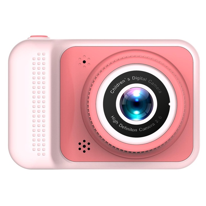 Детски цифров фотоапарат, 2 инча, розов, 400 mAh, компактен, лек