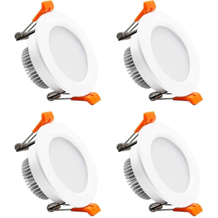 Spoturi LED incastrate 3W, dimabile, alb natural, 70x35mm, set 4 buc