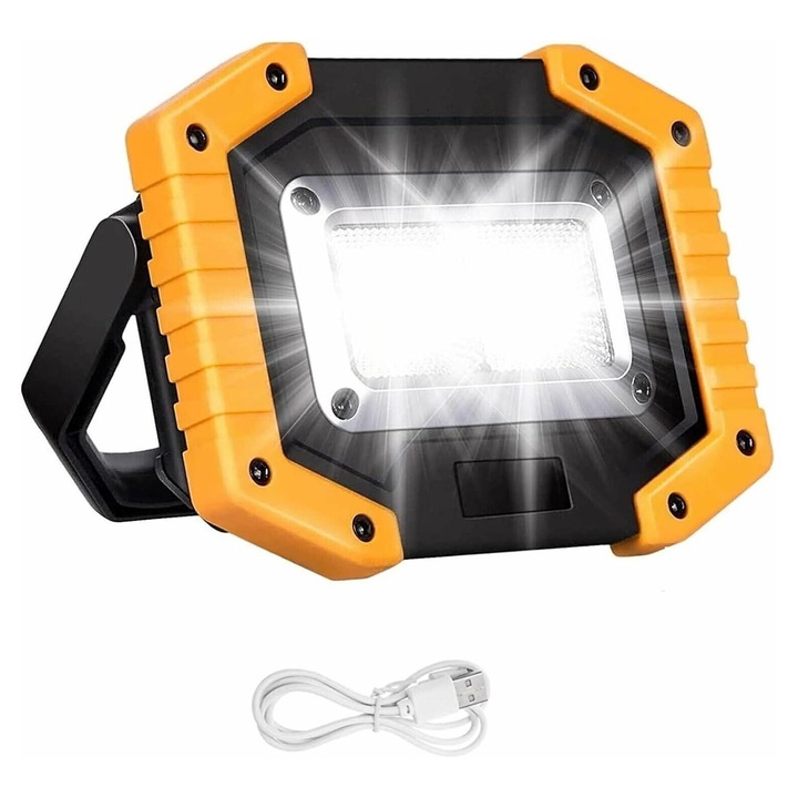 Hordozható újratölthető LED reflektor 30W fehér 2000lm 180° állítható
