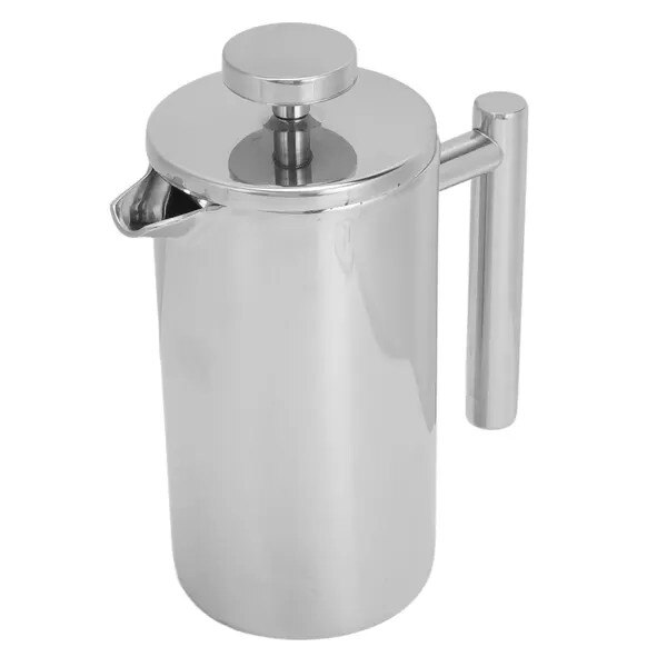 Cafetiera franceza, otel inoxidabil, dublu strat, 1000ml, argintiu