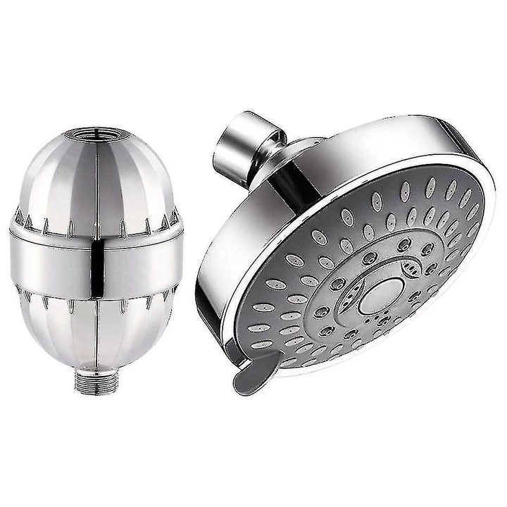 Cap de dus filtrat rotativ, 15 setari filtrare, argintiu, 18.54x15.24x15.24cm