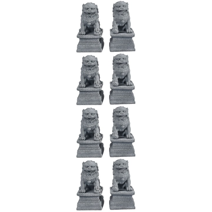 Statueta leu mic, piatra, gri, 4.5x3x2.2cm